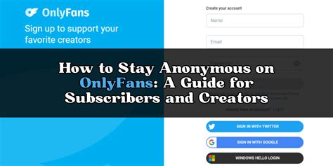 anonym onlyfans|How to Stay Anonymous on OnlyFans: A Quick Guide